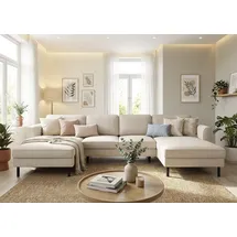 Home Affaire Wohnlandschaft Cord 305 cm 3-Sitzer beige