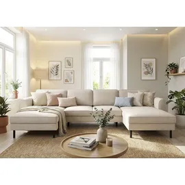 Home Affaire Wohnlandschaft Cord 305 cm 3-Sitzer beige