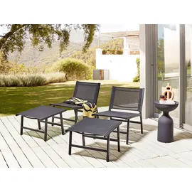 Beliani Gartenstuhl 2er Set Schwarz