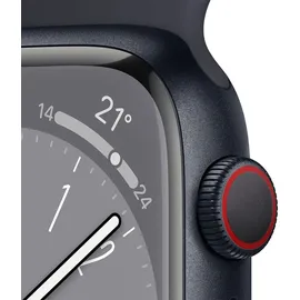 Apple Watch Series 8 GPS + Cellular 41 mm Aluminiumgehäuse mitternacht, Sportarmband mitternacht