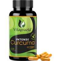 Vitagrazia® Kurkuma Extrakt Extrakt Kapseln - Täglich 1 Curcuma Kapsel für ca. 10.000 mg Kurkuma - 95% Hochdosiert mit Bio Kurkuma und Piperin - 120 Kurkuma Kapseln