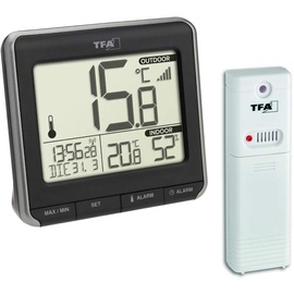 TFA Dostmann PRIO Funk-Thermometer digital Schwarz, Weiß