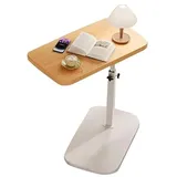 GQTYBZ Beistelltisch, Kaffeetisch C-Form, Höhenverstellbar Sofatisch, Drehbarer Pflegetisch, Kleiner Laptoptisch für Schlafzimmer Wohnzimmer Balkon, Braun