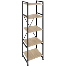 Tectake Regal, Manchester 47,5x34,5x151,5cm Industrial Holz hell, Eiche Sonoma