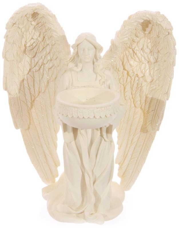 Engel auf Knie Teelichthalter 18cm