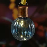 MARELIDA LED Solar Glühbirne Kugelleuchte - 4 warmweiße LED Drahtlichterkette - H:...