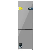Cecotec Bolero CoolMarket Combi 250 Grey Glass D Kühl-Gefrierkombination (250 l, 1800 mm hoch, Grey Glass)