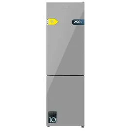 Cecotec Bolero CoolMarket Combi 250 Grey Glass D Kühl-Gefrierkombination (250 l, 1800 mm hoch, Grey Glass)