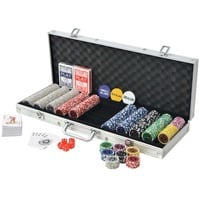 VidaXL Poker Set mit 500 Laserchips Aluminium