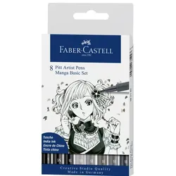 FABER-CASTELL Tuschestift Pitt Artist Pen B Manga 8er Etui