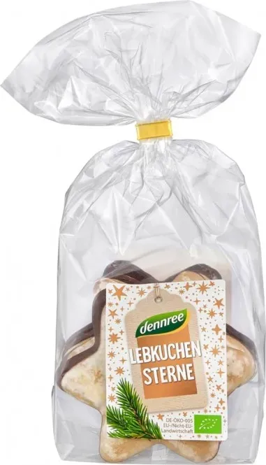 dennree Lebkuchen Sterne glasiert mit Zartbitter bio