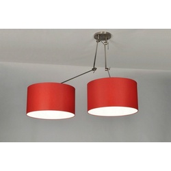 Pendelleuchte Modern Stoff Rot Rund