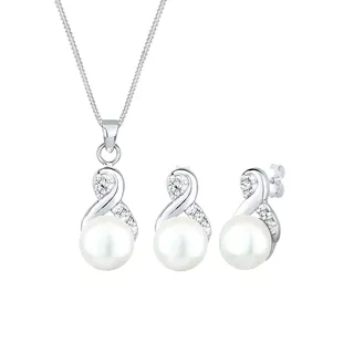 Elli Infinity Perlen Kristalle 925 Silber silberfarben Damen