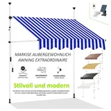 Melko Sonnenmarkise Balkon 150 cm orange/weiß