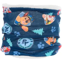 Paw Patrol Loop Schal Kinder | Geschenke für Jungen | Chase, Marshall und Rubble | gefüttert | Winter | Halstuch | Schlauchschal (Dunkelblau)