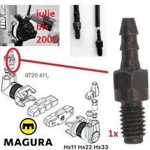 MAGURA 1x M6 Schraube Befüllstutzen, Aluminium oder Stahl, Bremsenkompatibilität HS11 HS22 HS33 R HS33 MT2, Schwarz, Einzelstück, 1 Stück