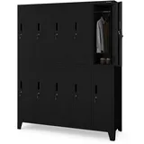 Jan Nowak Metallschrank 10 Fächer Metall 172 cm x 136 cm x 45 cm Schwarz