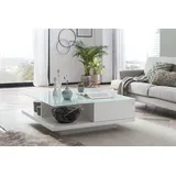 SalesFever Couchtisch im minimalistischen Stil Weiß MDF 100 x 36 x 100 cm