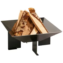 Wilk Feuerschale KARO in modernem Design, unbehandelter Stahl mit einer Materialstärke von 1,5mm, hohe Stabilität