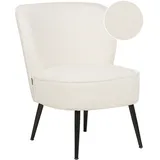 Beliani Sessel VOSS Bouclé 60 x 76 x 52 cm Weiß/Schwarz