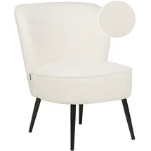 Beliani Sessel VOSS Bouclé 60 x 76 x 52 cm Weiß/Schwarz