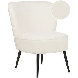 Beliani Sessel VOSS Bouclé 60 x 76 x 52 cm Weiß/Schwarz