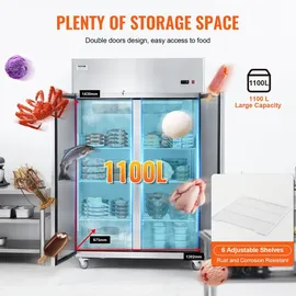 Vevor Gewerbe-Gefrierschrank 1100 L Weiß