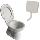 Belvit Stand WC Grau Abgang Boden mit Softclose-Deckel und Spülkasten