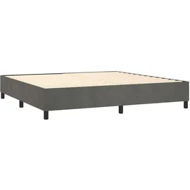 vidaXL Boxspringbett mit Matratze & LED Dunkelgrau 200x200 cm Samt