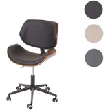 Mendler B√orostuhl HWC-G25, Drehstuhl Schreibtischstuhl, Bugholz Walnuss-Optik Retro drehbar h√∂henverstellbar MVG ~ schwarz-braun