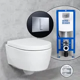 Geberit iCon Compact Wand-WC & Tellkamp WC-Sitz mit neeos Vorwandelement,, 204030600+16791CR#SET,