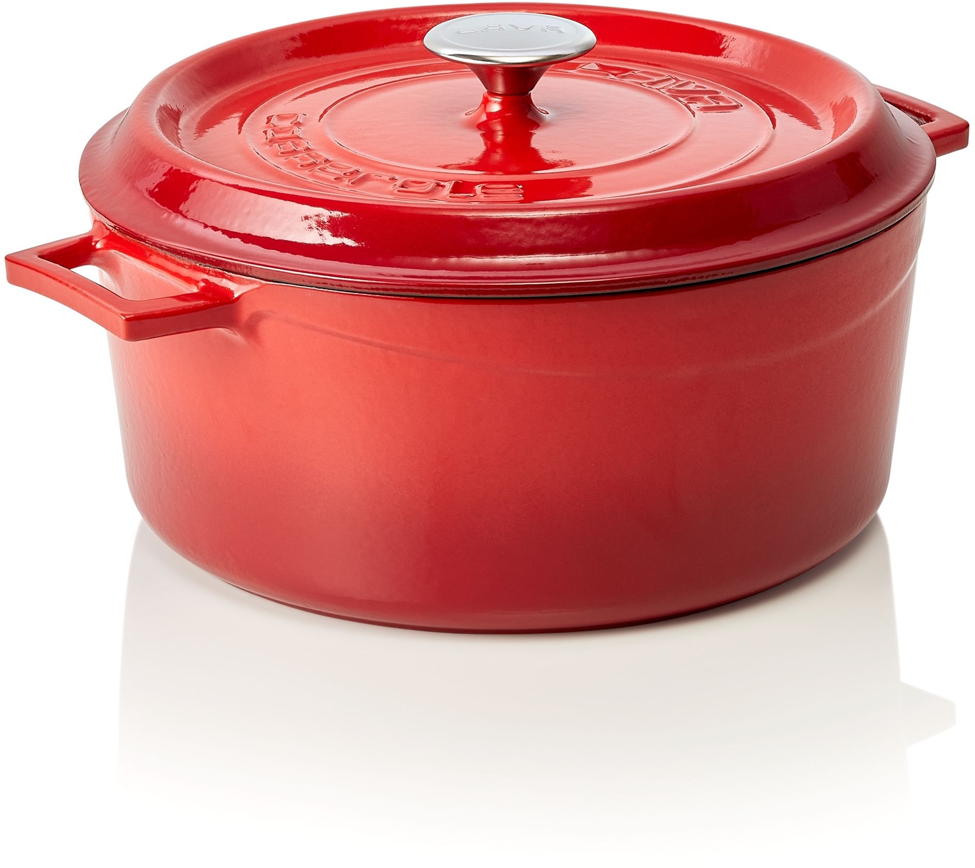 Gastro LAVA Casseroles round , rot emaillierter Bräter, Gusseisen 29 x 12,5 cm