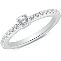 JEWLIX Verlobungsring Zirkoniabesetzter Verlobungsring aus Sterlingsilber von JEWLIX silberfarben 54