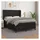 vidaXL Boxspringbett mit Matratze Schwarz 140x200 cm Kunstleder
