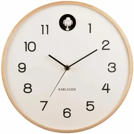 Karlsson Wanduhr Natural Cuckoo - Ø31,5x6cm - Weiß