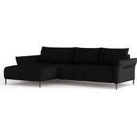 DOMO-HOME Ecksofa mit Schlaffunktion LUIS – Moderne Eckcouch mit Stauraum 255x165cm| Boxspring-Sofa für Wohnzimmer | Bequeme Sitzgelegenheit |Ho... - Schwarz