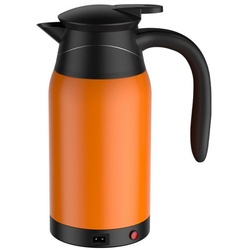 Rutaqian Wasserkocher Auto Elektrischer Wasserkocher für Wasser Kaffee Getränke Heizung, Edelstahl gelb|orange