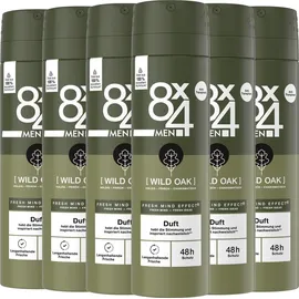 8X4 Deo Spray Wild Oak 6 x 150 ml