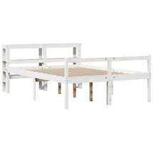 vidaXL Bett Seniorenbett mit Kopfteil ohne Matratze Weiß 140x200 cm