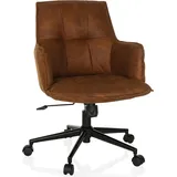 hjh living Homeoffice Stuhl gepolstert SOLAO Life Schreibtischstuhl Drehstuhl höhenverstellbar, Stoffbezug Braun