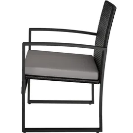 Tectake tectake® Rattan Sitzgruppe Granada mit Tisch für 2 Personen UV-beständig, höhenverstellbare Kunststofffüße