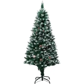 vidaXL Künstlicher Weihnachtsbaum mit Zapfen und Schnee Grün 150 cm