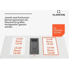 Klarstein 2-in-1 Kochfeld mit Dunstabzug Integriert, Induktionskochfeld mit Dunstabzug für Kücheninsel, Kochfeld mit Integriertem Dunstabzug 90cm,