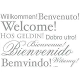 KOMAR Wandtattoo Welcome 50 x 70 cm grau