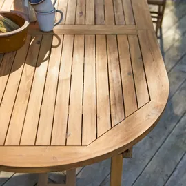 Tikamoon Gartentisch Oval 180 x 75 x 100 cm Braun/Silber