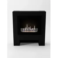 GLOW FIRE Echtfeuer-Dekokamin Harstad RW Ethanol Kamin, Bioethanol Kamin mit 3h Brenndauer, Heizleistung bis 2 kw schwarz