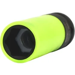 1/2" Alu-Felgen Kraft-Stecknuss robust, lang, 19mm - türkis