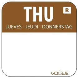 Gastronoble Lebensmitteletiketten Donnerstag farbcode braun | 1000 St. | 2,4x2,4cm