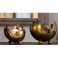 Glas art handmade Schale für Kerzen Deko-Schale Rund Kerzenhalter