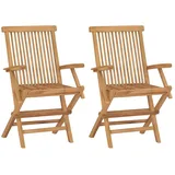 vidaXL Klappbare Gartenstühle 2 Stk. Massivholz Teak